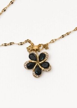 Elegant Gold Plated Pendant Necklace with Rhinestones & Zircon Pendant